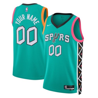 San Antonio Spurs Custom Unisex Nike Turquoise 2022 23 Swingman Jersey City Edition